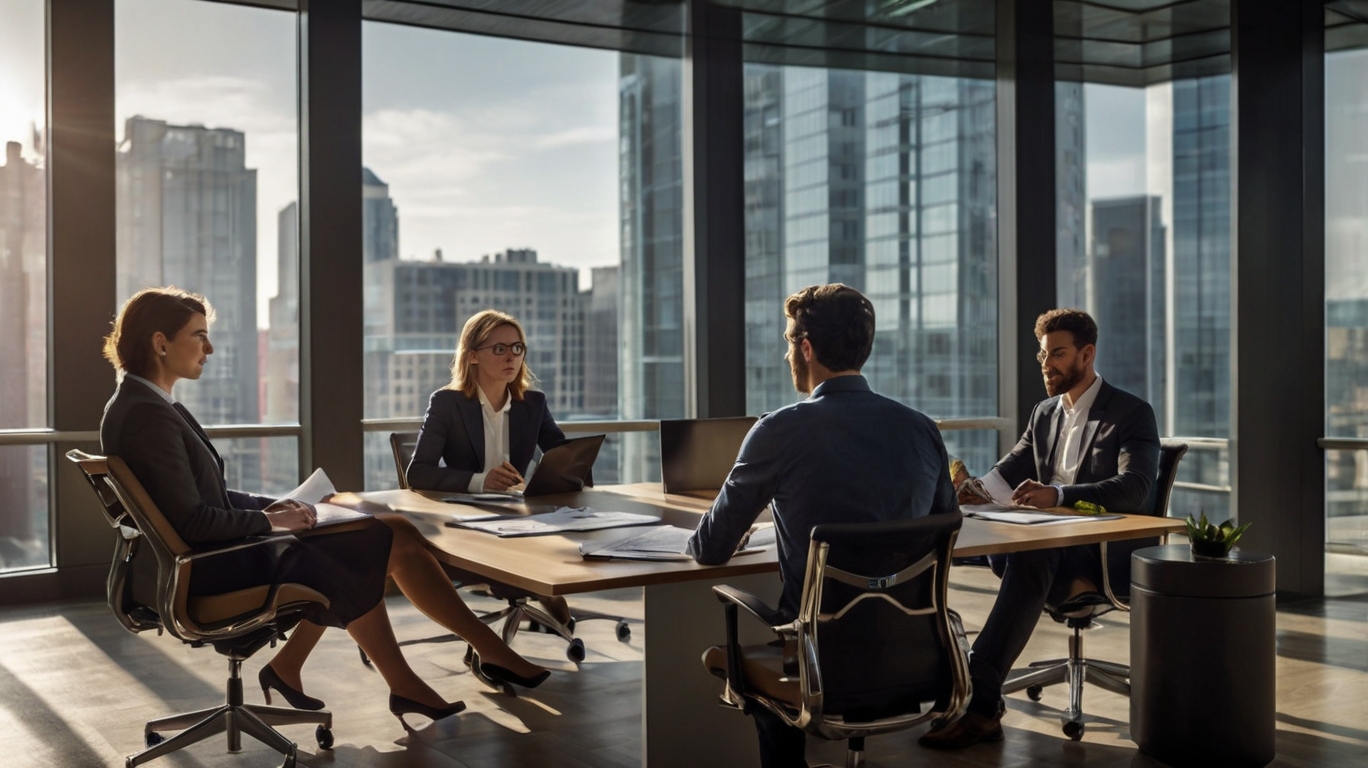 Equipo de auditores financieros trabajando juntos